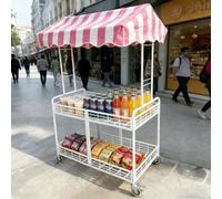 Carrello pieghevole portatile del venditore con il baldacchino e le ruote bloccabili per le esposizioni all'aperto del mercato