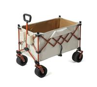 Carrello pieghevole portatile Multifunzionale Carrello da esterno con ruote per campeggio, pesca, mercato e viaggi, colore caffè leggero e durevole