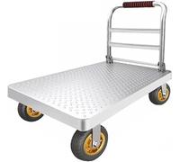 Carrello pieghevole resistente con ruote girevoli a 360°, carrello con piattaforma per un facile carico e stoccaggio, 110 x 65 cm