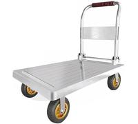 Carrello pieghevole resistente con ruote girevoli a 360°, carrello con piattaforma per un facile carico e stoccaggio, 110 x 65 cm