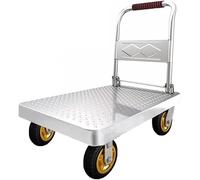 Carrello pieghevole resistente con ruote girevoli a 360°, carrello con piattaforma per un facile carico e stoccaggio, 110 x 65 cm
