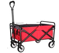 Carrello pieghevole resistente per spiaggia e campeggio, per uso all'aperto, giardino, sport, con grande capacità