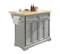SoBuy FKW71-HG Isola da cucina Carrello da cucina con piano di lavoro allungabile Armadio da cucina Carrello per servire Legno LD circa: 115x92x46-71cm