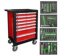 JBM Carrello porta utensili allestito 7 cassetti rosso completo di 172 utensili