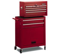 CARRELLO PORTA ATTREZZI COMPONIBILE 8 CASSETTI ESSENZA ROSSO 61X33X108,7 CM