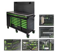 CARRELLO PORTA ATTREZZI CON 11 CASSETTI E PANNELLO FORATO - ASSEMBLATO