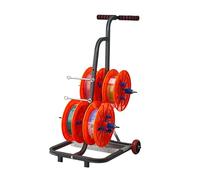 Carrello Porta-Bobine per 4/6 Bobine di Filo con Ruote, distributore di Cavi e Vassoio portaoggetti, Supporto per Cavi elettrici per estrattori e Utensili, organizza 4 Bobine in Modo efficie