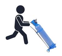 Carrello Porta bombole di Ossigeno con Ruote Leggero, Carrello Porta bombole di Ossigeno D/E Singolo, ripiano Fisso per bombole di Gas con Ruota, Facile da Spingere e Tirare (altez
