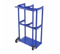 Carrello porta bombole di ossigeno portatile, carrello porta bombole di gas per impieghi gravosi, con catena di protezione, per ospedale/laboratorio, 2 bombole(65x30x100cm)
