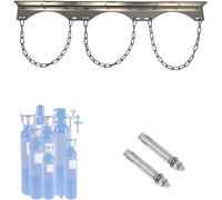 Carrello Porta bombole di Ossigeno - Supporto da Parete in Ferro Resistente per bombole da 40 Litri con Catena di Sicurezza, Ideale per fabbriche e officine (65 cm)