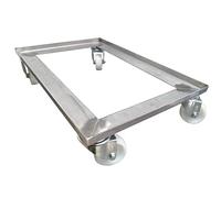 Carrello porta casse, Carrello cassette pizza, Carrello in acciaio inox porta ceste cm 60x40