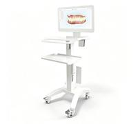 Carrello porta computer su ruote con supporto for monitor | Postazione di lavoro mobile da scrivania con supporto for PC host e supporto for scanner orale, carrello