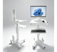 Carrello porta computer su ruote con supporto for monitor | Supporto for scanner orale e supporto for host PC, postazione di lavoro medica mobile, con ruote bloccabili