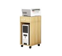 Carrello porta CPU per computer, Supporto da pavimento mobile a 2 livelli for CPU e stampante con ruote for ufficio domestico multicolore(Natural)