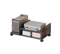 Carrello porta CPU per computer, Supporto mobile for CPU e stampante con ruote bloccabili, rack di stoccaggio multicolore(Black)