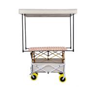 Carrello porta-dolci portatile per più persone con ruote, bancarelle leggere per mercati agricoli con tenda da sole, espositore leggero per venditori all'aperto, disponibile in diversi colori