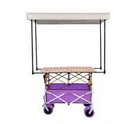 Carrello porta-dolci portatile per più persone con ruote, bancarelle leggere per mercati agricoli con tenda da sole, espositore leggero per venditori all'aperto, disponibile in diversi colori