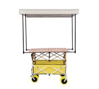 Carrello porta-dolci portatile per più persone con ruote, bancarelle leggere per mercati agricoli con tenda da sole, espositore leggero per venditori all'aperto, disponibile in diversi colori