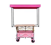 Carrello porta-dolci portatile per più persone con ruote, bancarelle leggere per mercati agricoli con tenda da sole, espositore leggero per venditori all'aperto, disponibile in diversi colori