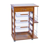 Carrello porta frutta con cassetto e bottigliera ROVERE