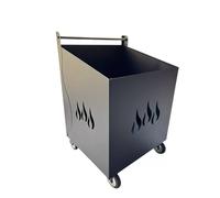 CARRELLO PORTA LEGNA PORTA PELLET FERRO BATTUTO PER PELLET O LEGNA 42x38x62h cm
