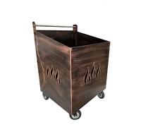 CARRELLO PORTA LEGNA PORTA PELLET FERRO BATTUTO PER PELLET O LEGNA 42x38x62h cm