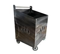 CARRELLO PORTA LEGNA PORTA PELLET FERRO BATTUTO PER PELLET O LEGNA 52x47x80h cm