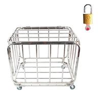 Carrello Porta Palline Cesto Carrello portapalloni pieghevole Pallacanestro Calcio Pallavolo Gabbia di stoccaggio Con serratura e ruote, con Garage scolastico all'aperto Grande organizzatore di pallon