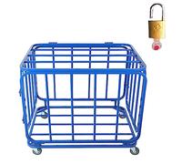 Carrello Porta Palline Cesto Carrello portapalloni pieghevole Pallacanestro Calcio Pallavolo Gabbia di stoccaggio Con serratura e ruote, con Garage scolastico all'aperto Grande organizzatore di pallon