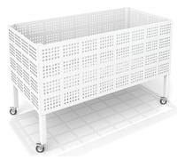 Carrello porta palline sportive mobile 120 x 60 x 80 cm - grigio - opaco