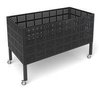 Carrello porta palline sportive mobile 120 x 60 x 80 cm - nero lucido