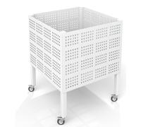 Carrello porta palline sportive mobile 80 x 80 x 80 cm - bianco lucido