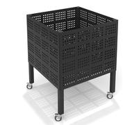 Carrello porta palline sportive mobile 80 x 80 x 80 cm - nero lucido