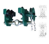 CARRELLO PORTA PARANCO A SPINTA PER TRAVE CATENA PORTAPARANCO 220MM TRASLAZIONE