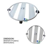 CARRELLO PORTA PIANTE PER VASO DIAM. CM 50 METALLO BIANCO CON RUOTE X ESTERNO