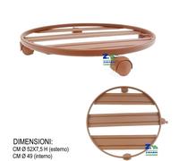CARRELLO PORTA PIANTE PER VASO DIAM. CM 50 METALLO CON RUOTE PER ESTERNO
