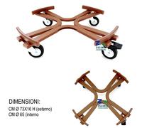 CARRELLO PORTA PIANTE PER VASO DIAM. CM 65 METALLO CON RUOTE INDUSTRIALI