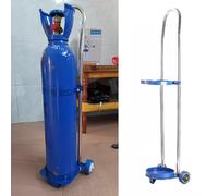 Carrello porta serbatoio di ossigeno, rullo cilindrico resistente per un facile trasporto e stoccaggio, finitura verniciata a polvere resistente, supporto di grande capacità