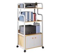 Carrello Porta Stampante Armadietto Portaoggetti con Antas Schedario da Ufficio Protezione Deflettore Supporto per Stampante per Ufficio Casa(Natural,52 * 34 * 126.5cm)