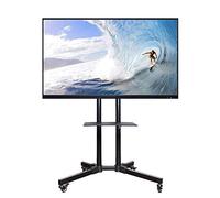 Carrello Porta Tv Mobile Con Ruote Bloccabili E Ampio Ripiano Multimediale Per Tv Da 32-65 Pollici. Carrello Porta Tv Da Ufficio Resistente, Supporta 45 Kg. Altezza Regol-Total height 1.65m