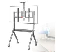 Carrello porta TV mobile, supporto ergonomico con ruote di bloccaggio a 360° per schermi da 42 a 75 pollici, regolabile e portatile per casa, ufficio e aula
