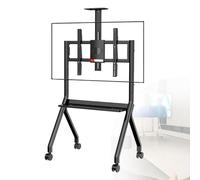 Carrello porta TV mobile, supporto ergonomico con ruote di bloccaggio a 360° per schermi da 42 a 75 pollici, regolabile e portatile per casa, ufficio e aula
