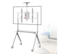 Carrello porta TV mobile, supporto ergonomico con ruote di bloccaggio a 360° per schermi da 42 a 75 pollici, regolabile e portatile per casa, ufficio e aula