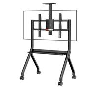 Carrello porta TV portatile ergonomico con ruote di bloccaggio a 360°, supporto regolabile per lavagne interattive e TV, supporta fino a 120 kg, ideale per casa, ufficio e aula