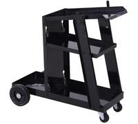 Carrello Porta Utensili Attrezzi a 3 Ripiani 4 Ruote Max 50kg Nero 71x70x39 cm