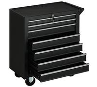 Carrello Porta Utensili da Officina con 7 Cassetti Serratura con Chiavi 69x33x75 cm Nero