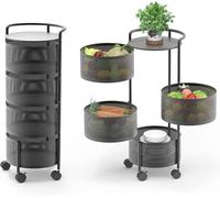 Carrello Porta verdure Cesto di Frutta a 5 Livelli con Ruote per Conservare da C