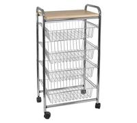 Carrello porta vivande Artex ELEGANCE, modello 10 50 04, Cromo, per cucina