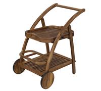 Carrello porta vivande con ruote, in legno di acacia, Bali Esté
