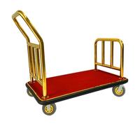Carrello Portabagagli per Hotel, Maniglia Ergonomica Push-pull | Carrello A Pianale Con Telaio Anteriore E Ruote In Gomma Da 8 Pollici; Ideale per Viaggi, Resort E Conferenze